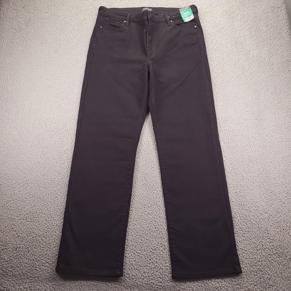 BUFFALO Jeans Size 12/32 High Rise Straight Leg Black Stretch Denim NEW